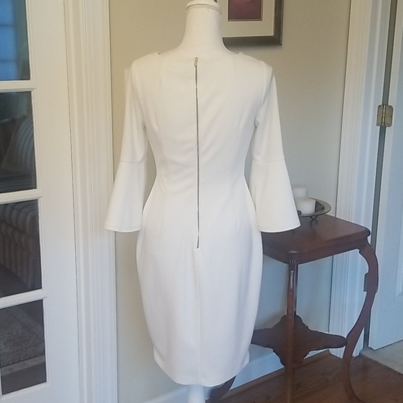 Calvin Klein ivory bell sleeve dress 4 - Picture 4 of 5